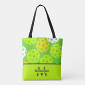 Tote Bag Pickleball Vert Monogrammé Moderne et Cool (Dos)