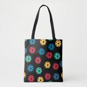 Tote Bag 🤩 Pickleballs sur arrière - plan noir