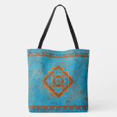 Tote Bag Pics Turquoise géométrique du sud-ouest (Dos)