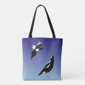 Tote Bag Pie noire sur arrière - plan bleu (Dos)
