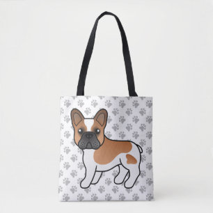 Tote Bag Piebald Rouge Chien de taureau mignon caricaturé C