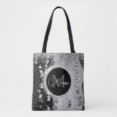Tote Bag Pièces de Parties scintillant Monogram Black et Si (Devant)
