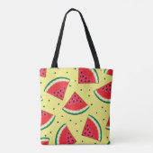 Tote Bag Pièces de pastèque : Motif Jaune d'été (Dos)