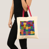 Tote Bag pièces de puzzle couleur (Devant (produit))