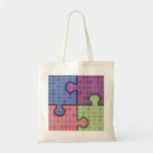 Tote Bag Pièces de puzzle Motif de diamant