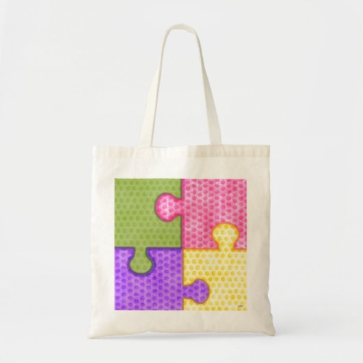 Tote Bag Pièces de puzzle Polkadot (Devant)