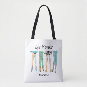 Tote Bag Pieds fabuleux "de puissance de fille "