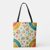 Tote Bag Pierre angulaire Fleur Mid‑Siècle (Dos)
