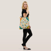 Tote Bag Pierre angulaire Fleur Mid‑Siècle (Sur le modèle)
