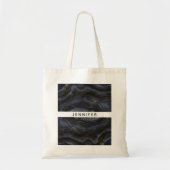 Tote Bag Pierre d'Agate Noir & Or moderne Abstrait (Devant)