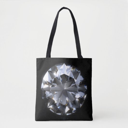 Tote Bag Pierre de diamant : l'espace noir brille. (Devant)