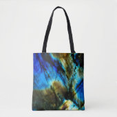 Tote Bag pierre de marbre turquoise turquoise indigo bleu a (Devant)