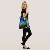 Tote Bag pierre de marbre turquoise turquoise indigo bleu a (Sur le modèle)