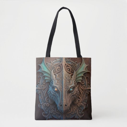 Tote Bag Pierre médiévale Gargoyle Dragon Carturage (Devant)
