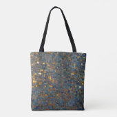 Tote Bag Pierres de mosaïque en bleu et or (Dos)