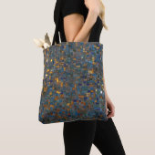 Tote Bag Pierres de mosaïque en bleu et or (De près)