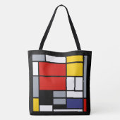 Tote Bag Piet Mondrian, Composition avec grand plan rouge (Dos)