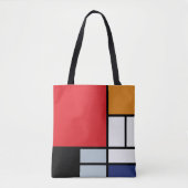 Tote Bag Piet Mondrian - Composition avec grand plan rouge (Devant)
