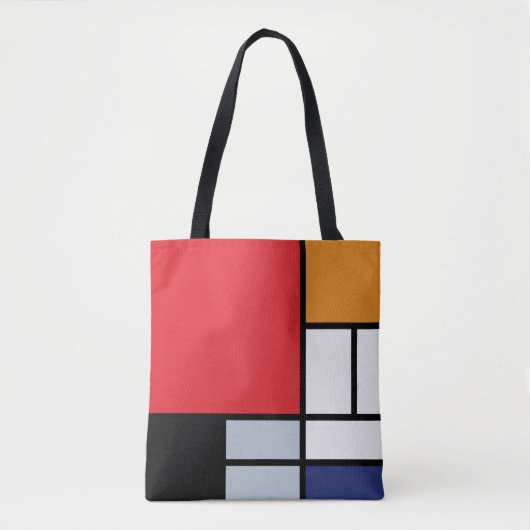 Tote Bag Piet Mondrian - Composition avec grand plan rouge (Devant)