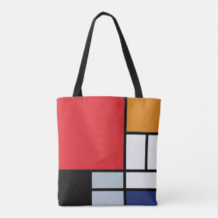 Tote Bag Piet Mondrian - Composition avec grand plan rouge