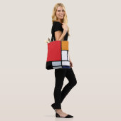 Tote Bag Piet Mondrian - Composition avec grand plan rouge (Sur le modèle)