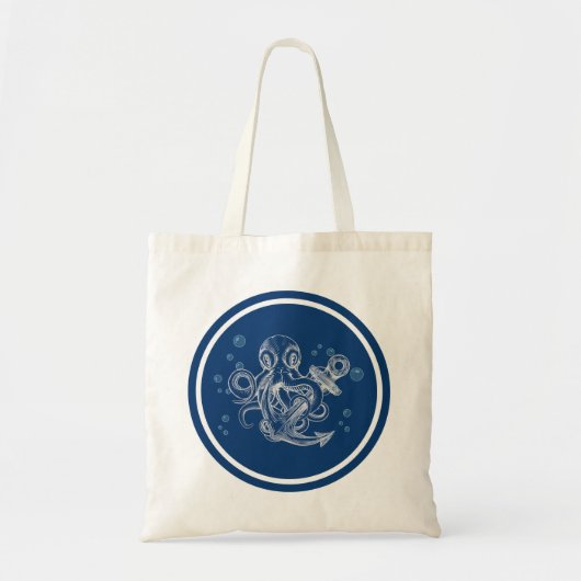 Tote Bag Pieuvre avec Ancre (Devant)
