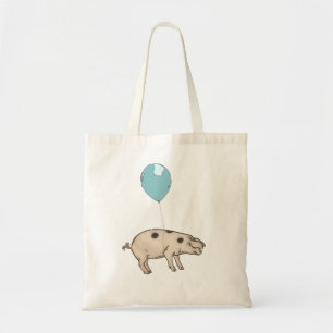 Tote Bag Pig in balloon