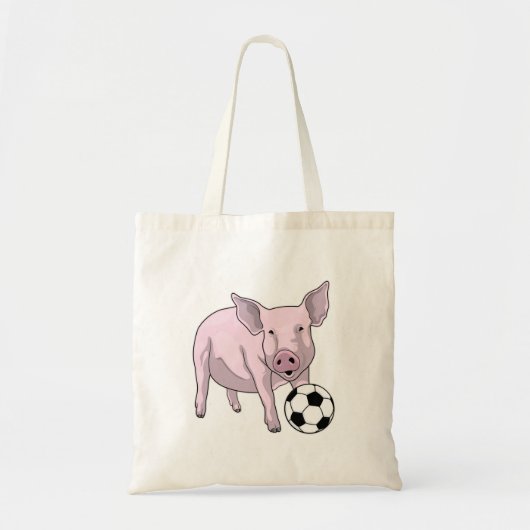 Tote Bag Pig Soccer joueur Soccer (Devant)