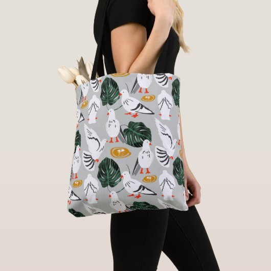 Tote Bag Pigeon blanc (De près)
