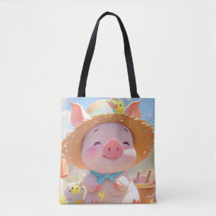 Tote Bag Piglet gai avec un Casquette