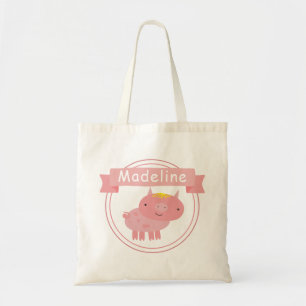 Tote Bag Piglet rose mou - Enfants personnalisés