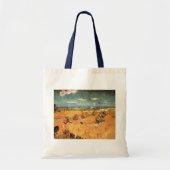 Tote Bag Pile de blé avec faucheuse par Vincent van Gogh (Devant)