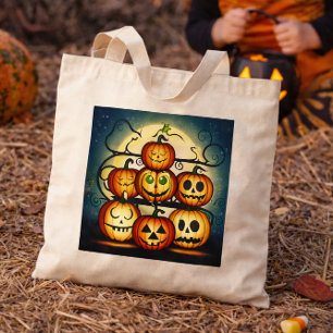 Tote Bag Pile de citrouilles mignonnes pour Halloween