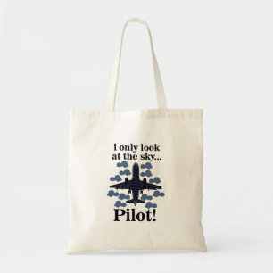 Tote Bag Pilote Avion Je Ne Regarde Que Le Ciel Pilote