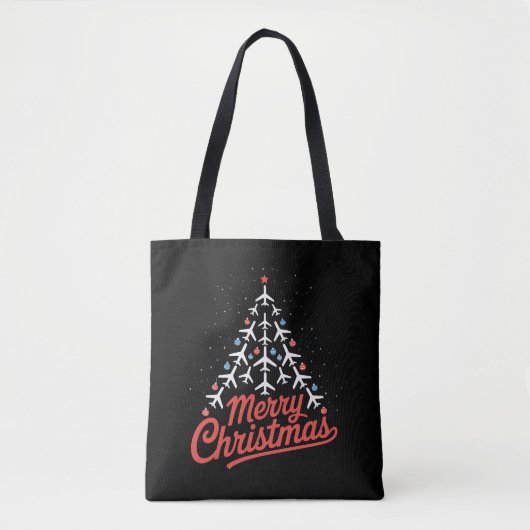 Tote Bag Pilote de l'arbre de Noël d'avion (Devant)