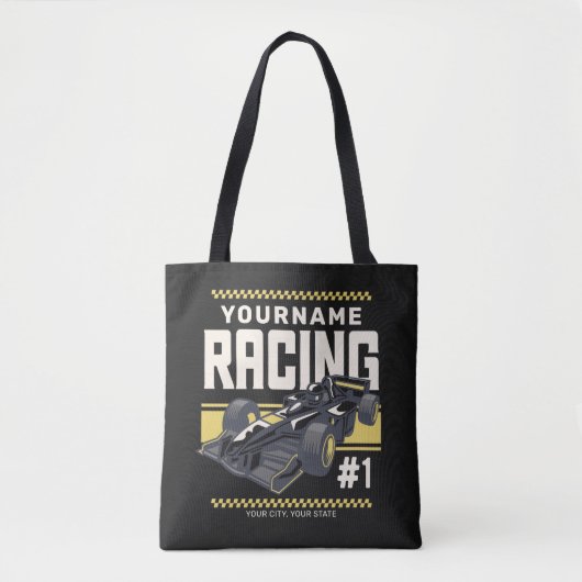 Tote Bag Pilote de voiture de course rapide de l'équipe de (Devant)