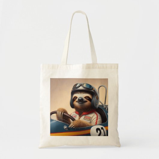 Tote Bag Pilote Sloth Racecar (Devant)