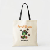 Tote Bag Pilote Zombie avion volant et Bat Funny Halloween (Devant)