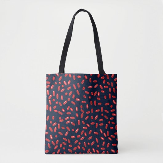 Tote Bag Pilules rouges Motif répétitif (Devant)