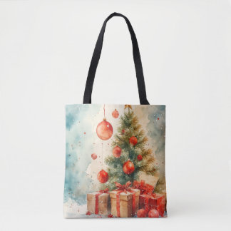 Tote Bag Pin d'hiver et aquarelle Holly Fourre-tout