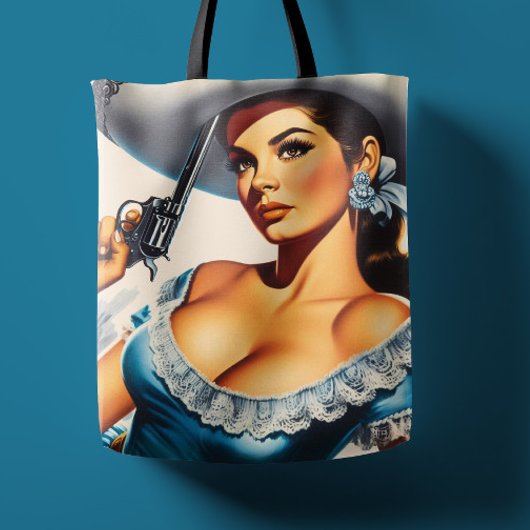 Tote Bag Pin-up rétro Far West