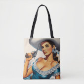 Tote Bag Pin-up rétro Far West (Devant)