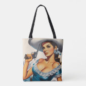 Tote Bag Pin-up rétro Far West (Dos)
