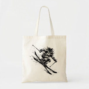 Tote Bag Pinceau Art Snowboard - Femme Skieuse - Sans Logo