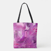 Tote Bag Pinceau d'art Abstrait Grille violet rose moderne (Dos)