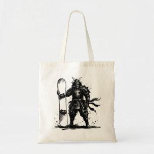 Tote Bag Pinceau d'art de snowboard - Samouraï debout en sn