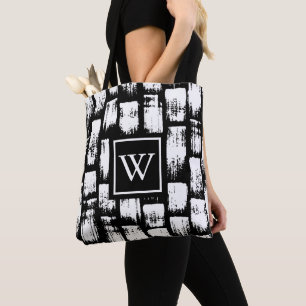 Tote Bag Pinceau noir et blanc Abstrait