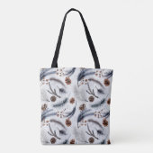 Tote Bag Pine Cones & Pine Needles Aquarelles Motif (Dos)