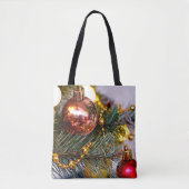 Tote Bag Pine de Noël Bauble & Garland (Devant)