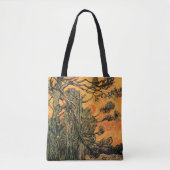 Tote Bag Pine Trees Red Sky Setting Soleil par Vincent van  (Devant)